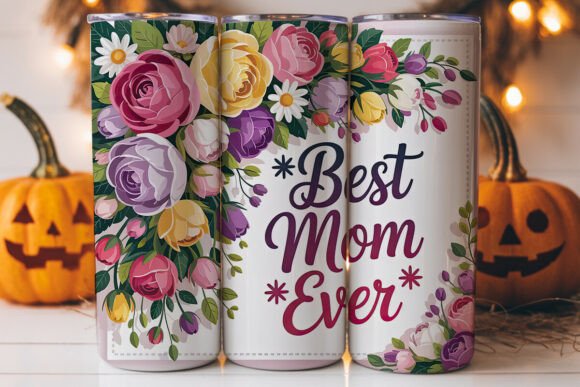 Best Mom Ever 20oz Tumbler Wrap: A Graphic Design Asset for Local Brands
