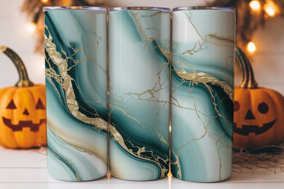 Blue Gold Marble 20oz Tumbler Wrap: A Versatile Graphics Asset