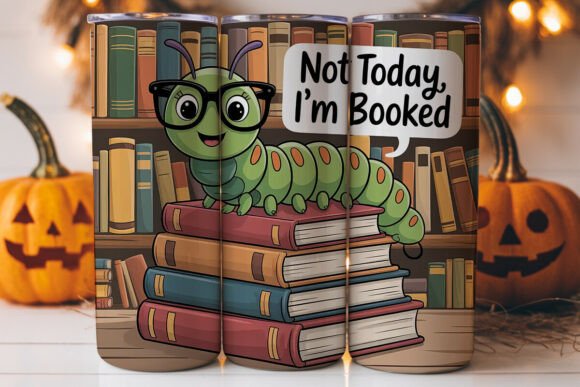 Booked Caterpillar 20oz Tumbler Wrap: A Graphic Asset for Local Brands