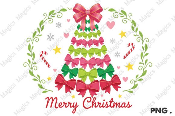 Bow Christmas Tree PNG: A Festive Graphics and Illustrations Asset