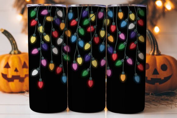 Christmas Lights 20oz Tumbler Wrap: A Festive Graphics Asset