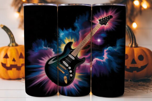 Cosmic Guitar 20oz Tumbler Design for Graphics and Tumbler Wraps