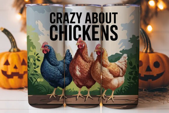 Crazy About Chickens 20oz Tumbler Wrap: A Graphic Asset Review