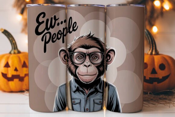 Ew People Monkey 20oz Tumbler Wrap: A Fun Graphics Asset