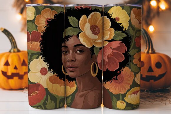 Floral Afro Woman 20oz Tumbler Wrap: A Versatile Graphic