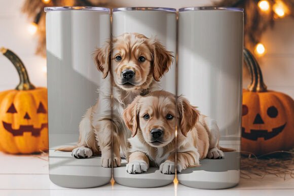 Golden Retriever Puppies Tumbler Graphics