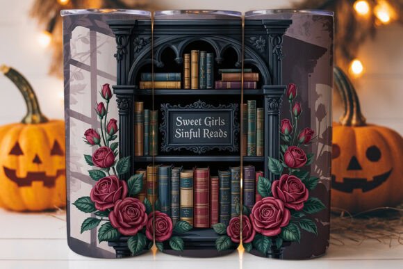 Gothic Bookcase Roses: A Versatile Graphics Asset for Tumbler Wraps