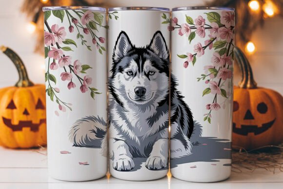 Husky Cherry Blossom 20oz Tumbler Wrap Graphics