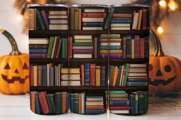 Library Bookshelf 20oz Tumbler Wrap: A Graphics Asset Review