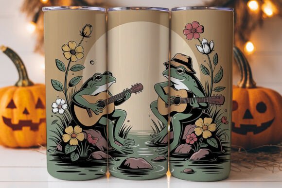 Musical Frogs 20oz Tumbler Wrap: A Vibrant Graphics Asset