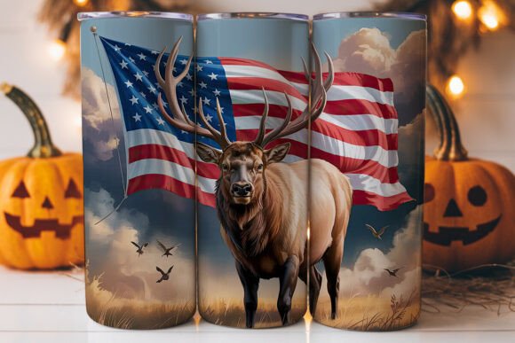 Patriotic Elk 20oz Tumbler Wrap: A Versatile Graphics Asset