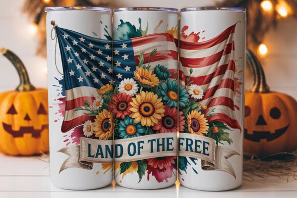 Patriotic Floral Tumbler Wrap PNG: A Versatile Graphics Asset