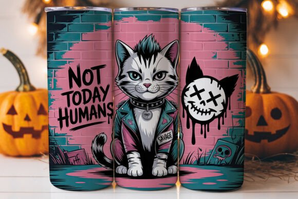 Punk Cat Graffiti 20oz Tumbler Wrap: A Bold Graphics Choice