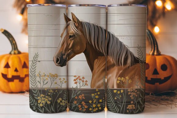 Rustic Palomino Horse Tumbler Wrap for Local Brands