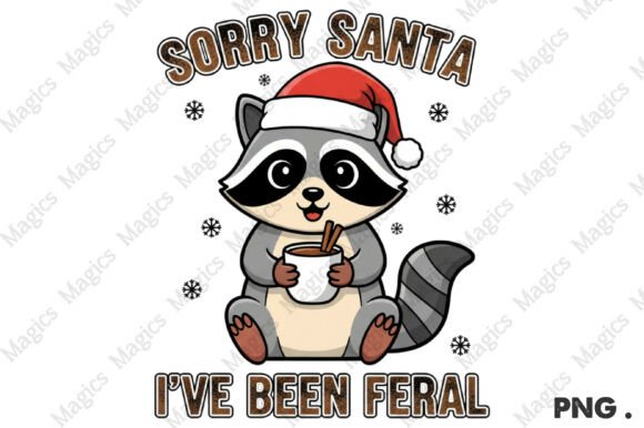 Sorry Santa I ve Been Feral PNG: A Festive Graphics and Illustrations Asset