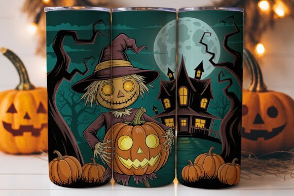 Spooky Scarecrow Halloween 20oz Tumbler Graphics
