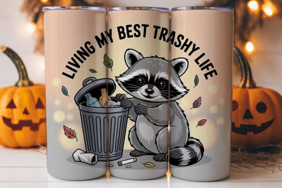 Trashy Life Raccoon Tumbler Wrap Graphics