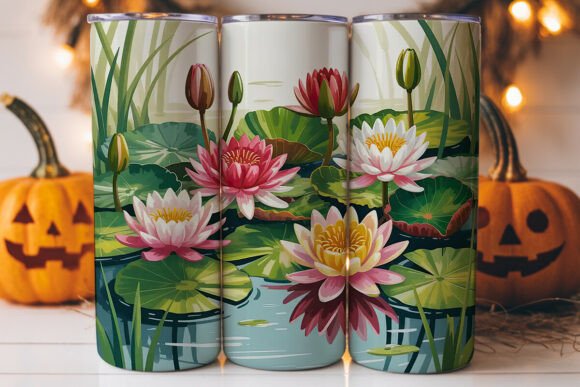 Water Lilies 20oz Tumbler Wrap: A Versatile Graphics Asset