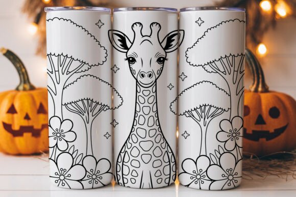 Whimsical Giraffe Tumbler Wrap Graphics