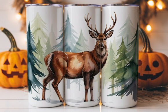 Winter Deer 20oz Tumbler Wrap: A Charming Graphic for Local Brands