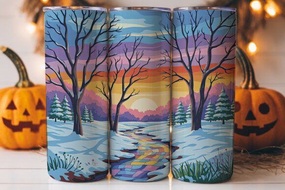 Winter Sunset Landscape 20oz Tumbler Graphics for Publishers