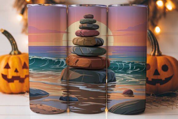 Zen Stones Sunset 20oz Tumbler Wrap: A Graphics Gem for Local Brands